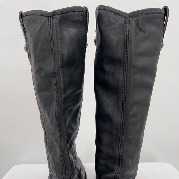 The Frye Company Black Leather Tall Riding Boots Women’s Size 7B - Picture 8 of 14